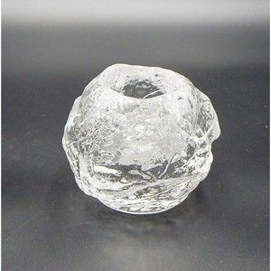 Kosta Boda Candle Holder Crystal Snowball Votive Sweden 3"